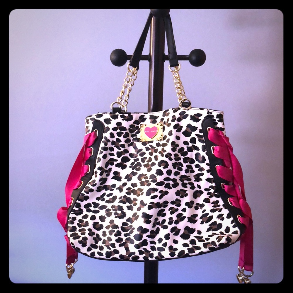Cheetah print and pink betsey Johnson handbag